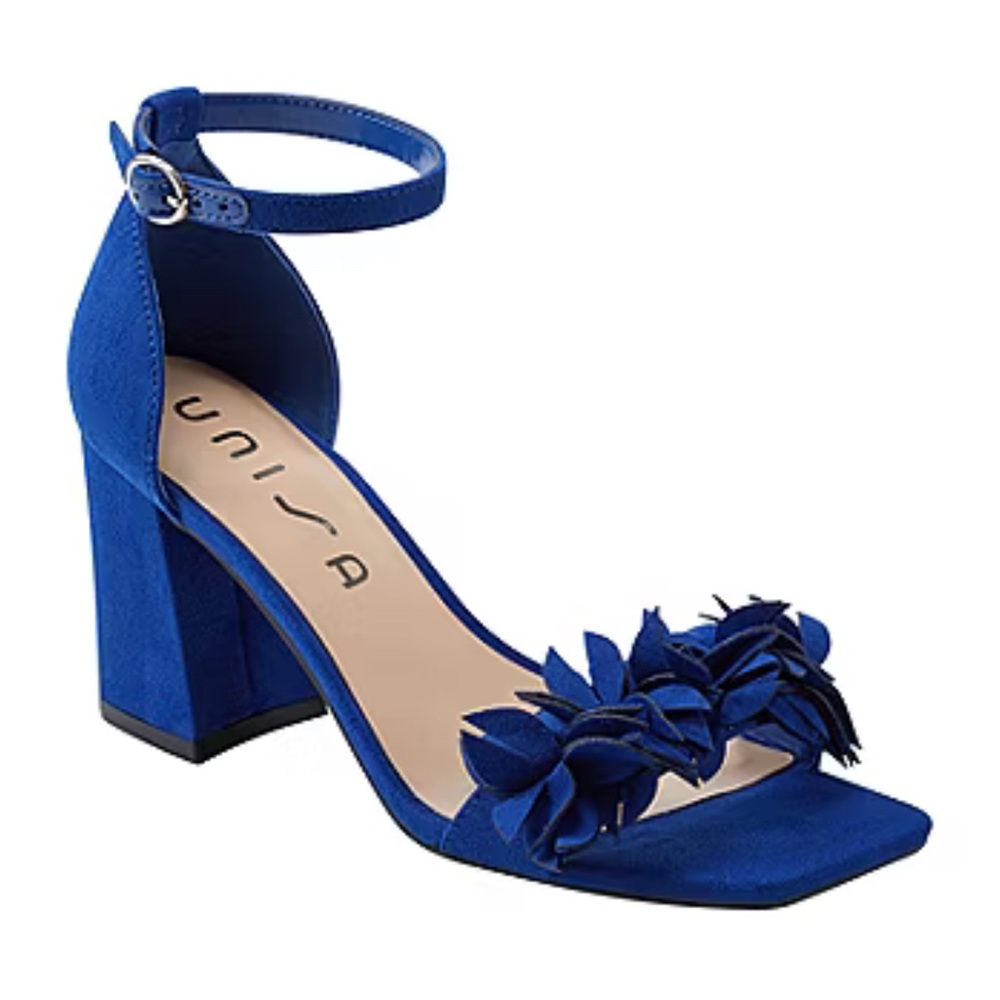 Unisa Womens Size 8 Blue Cozzie Heeled Sandals